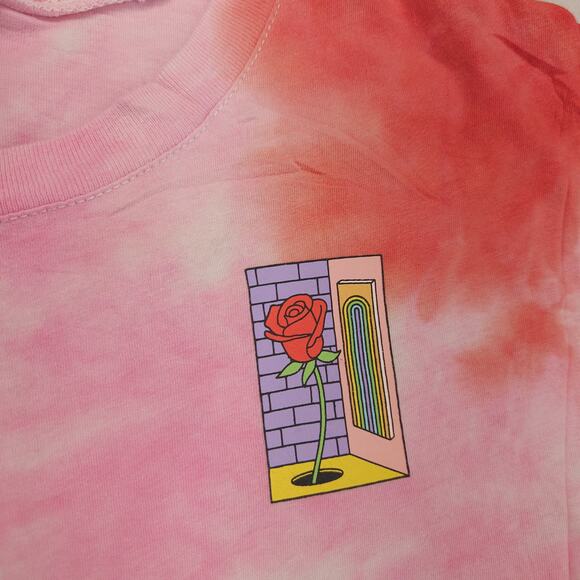 Alab Casual Long Sleeve Crew Neck Graphic T Shirt Womens Size M Red Pink - Picture 4 of 9